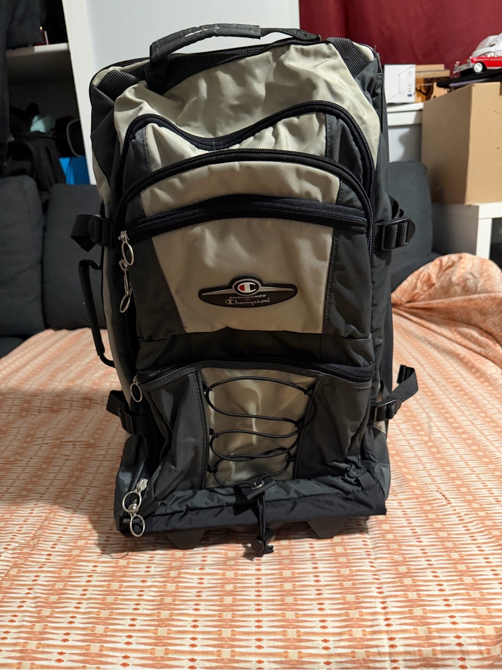 Champion Two-Tone Black and Cream Utility Backpack